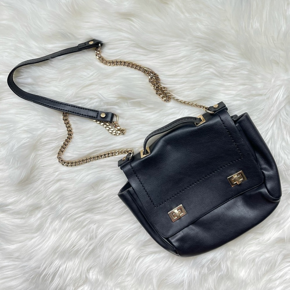 Zara Black and Gold Crossbody Bag